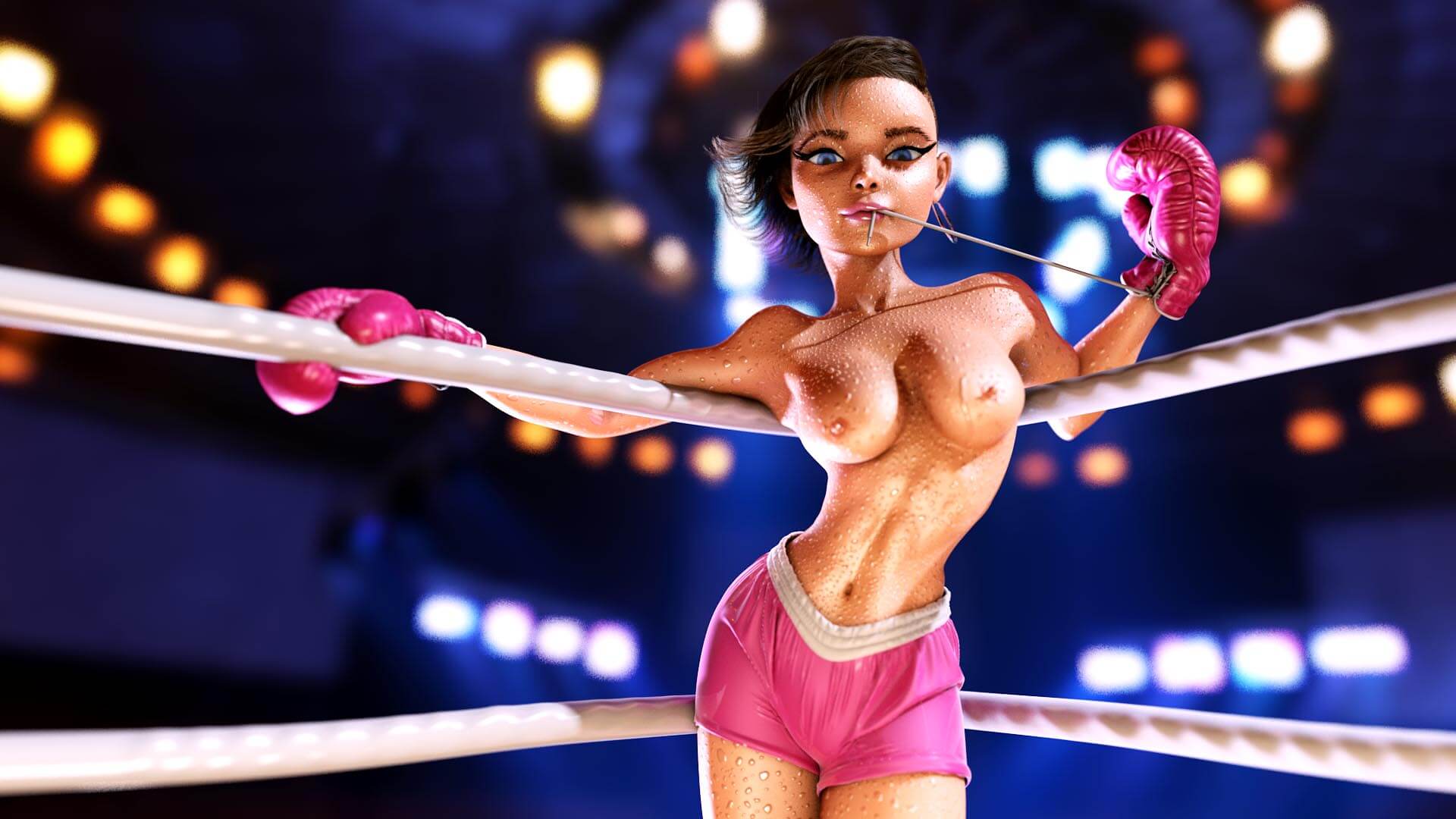 PinUp Boxerin, Frau, sexy, Pin-Up, erotisch, Erotik, Boxen, Frauenboxen, Boxring