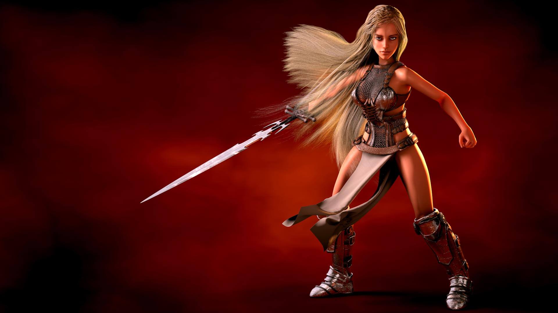 PinUp Ritterin, Frau, sexy, Pin-Up, erotisch, Erotik, Rüstung, Schwert, Mittelalter